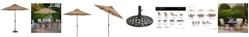 Furniture Beachmont II Outdoor 9' Auto-Tilt Patio Umbrella with Base, Created for Macy's